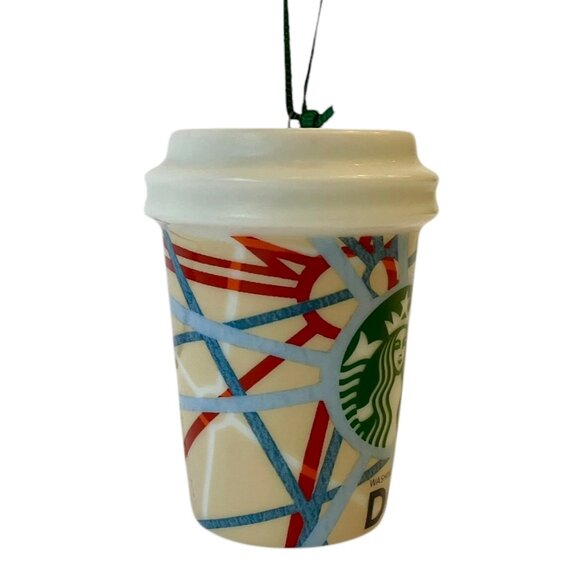 NEW Starbucks Ceramic Hot Coffee Cup Mermaid Logo Ornament Washington DC 2015 - Picture 5 of 12